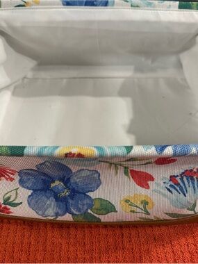 Source Unknown Floral Fabric Storage Bin in Blue, Red, Yellow, Green